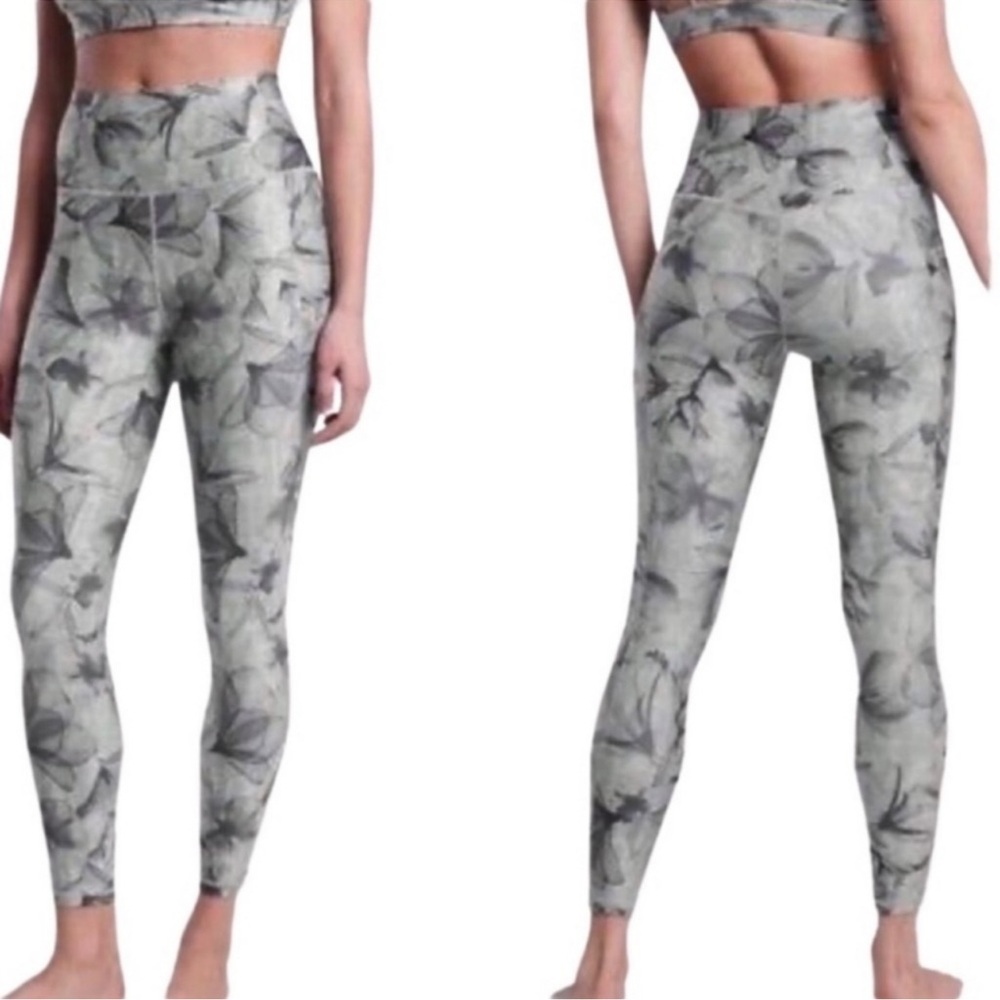 Athleta Gray Floral Leggings